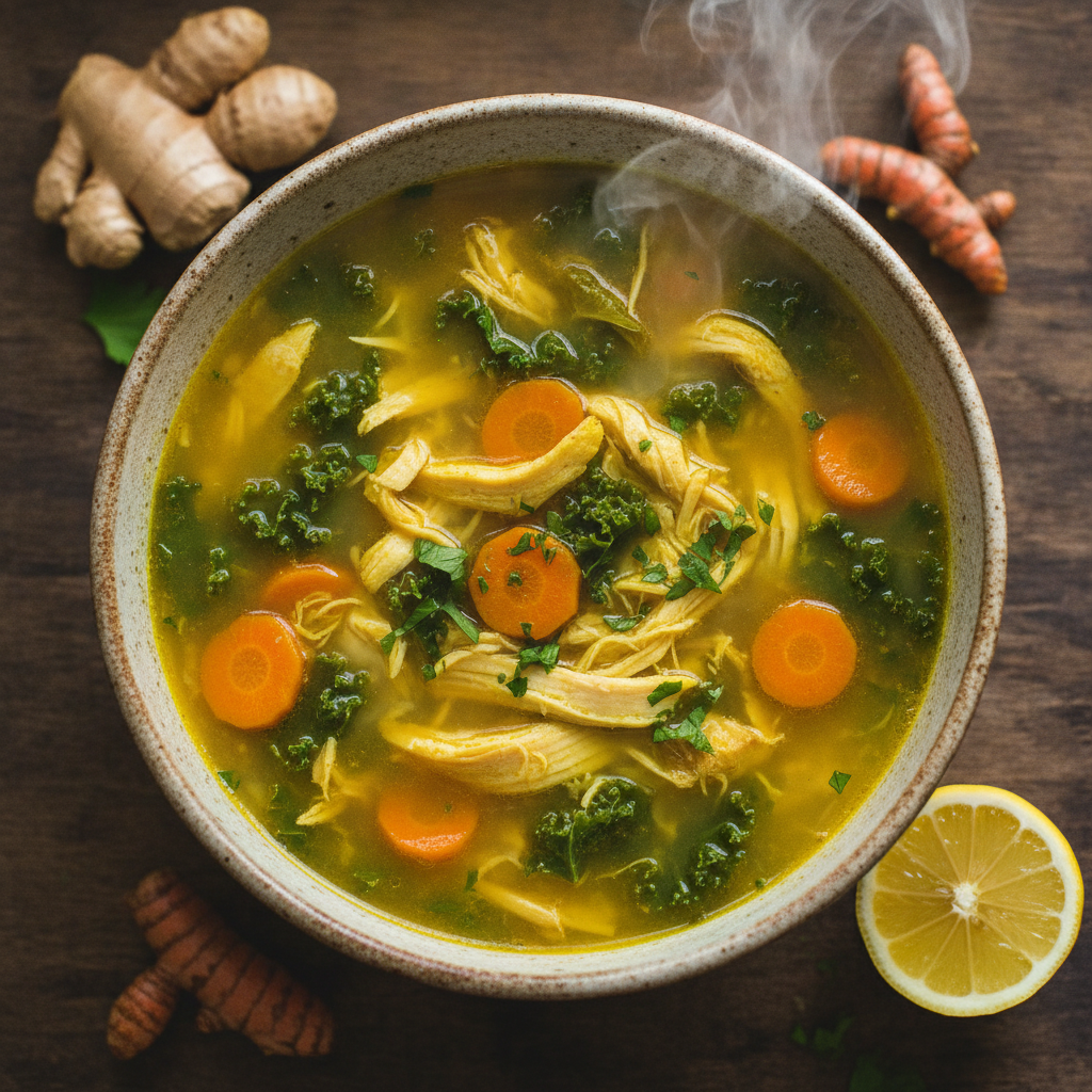 Golden Anti Inflammatory Turmeric Chicken Soup (Meal Prep)