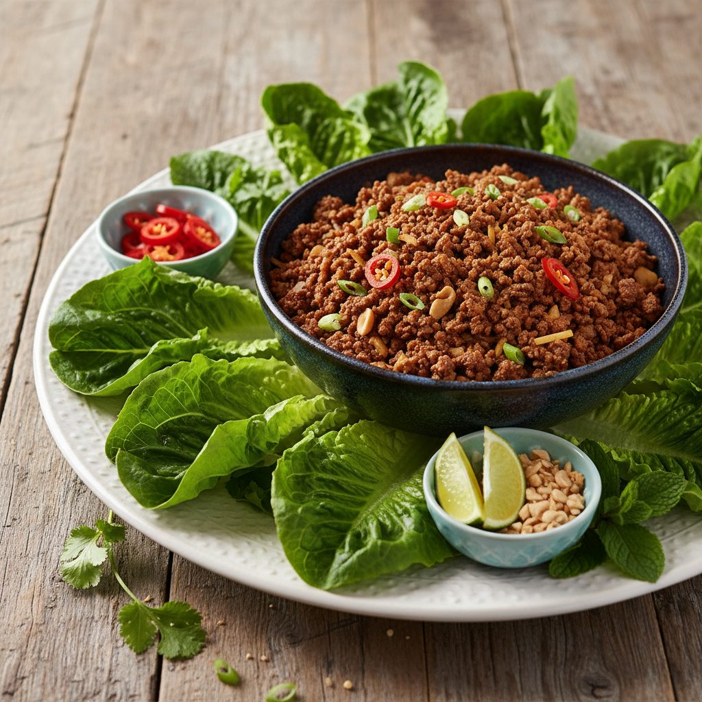 Easy Asian-Style Ground Beef Lettuce Wraps