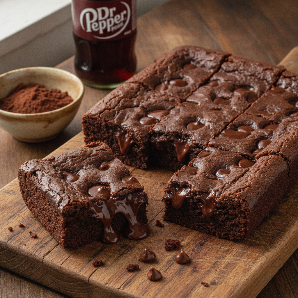 Fudgy Dr Pepper Brownies (Easy One-Bowl Recipe)