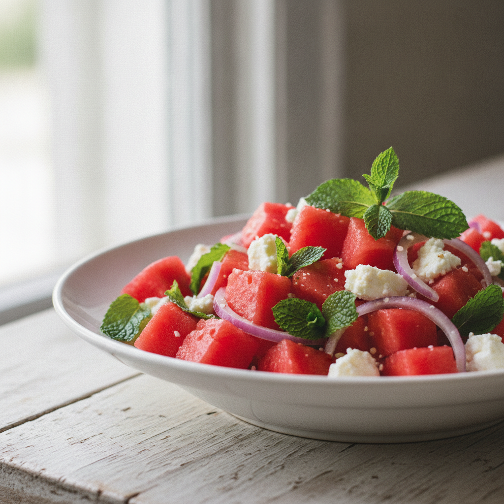 Easy Watermelon Feta Mint Salad (So Refreshing!)
