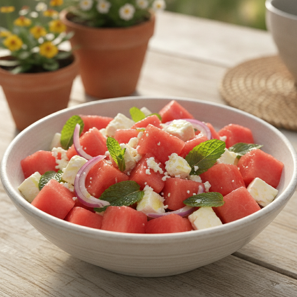 Refreshing Watermelon Feta Salad with Mint and Lime