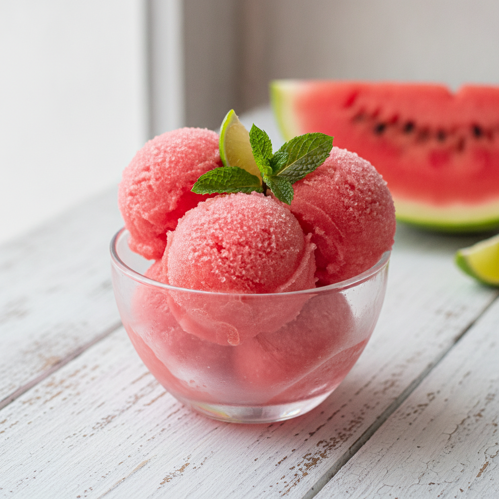 Easy 3-Ingredient Watermelon Sorbet (No-Churn!)